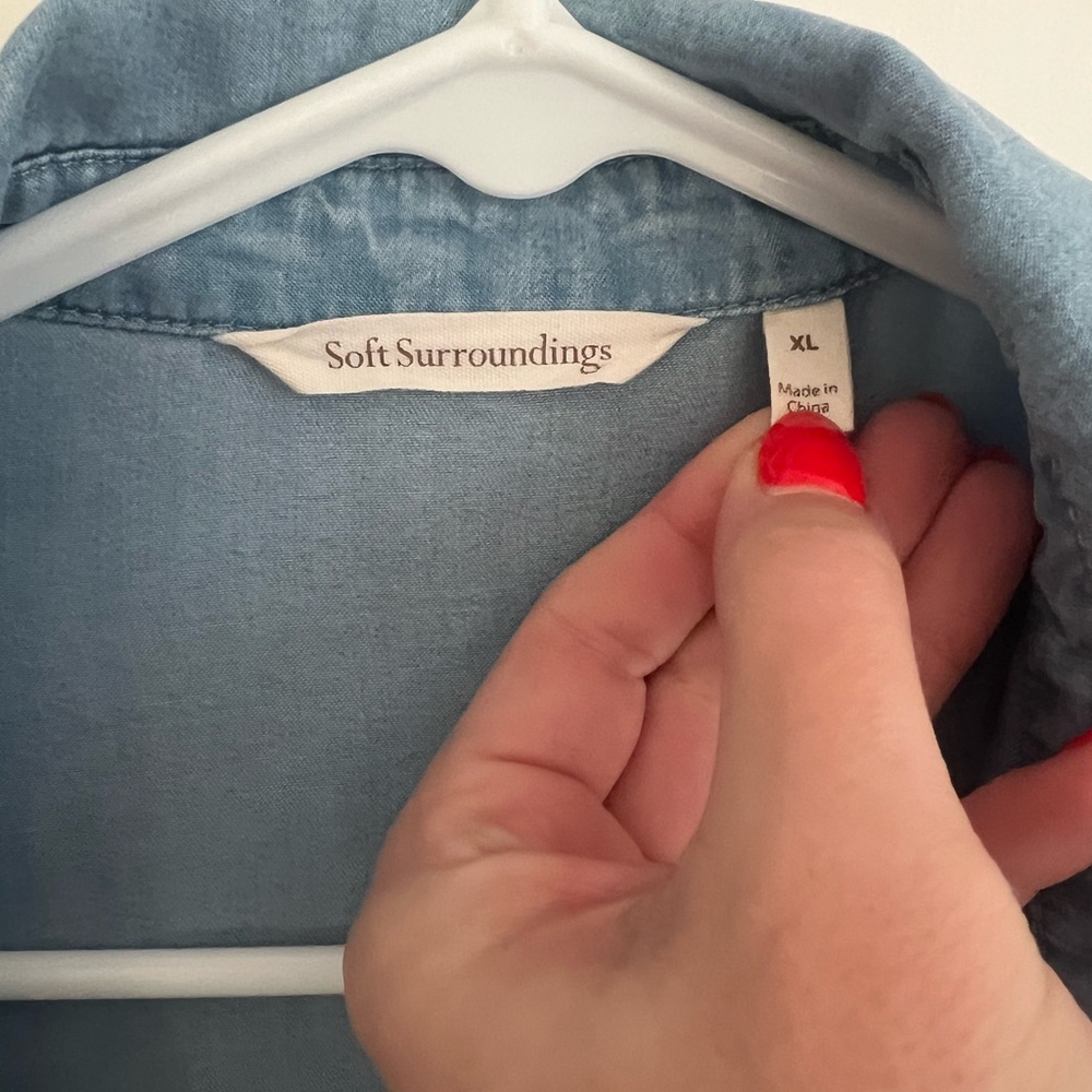 Soft Surrounding Chambray Ruffled Jacket - image 4